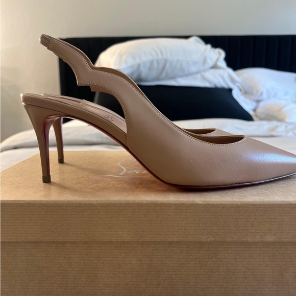 Christian Louboutin Beige Slingback Heels - Picture 4 of 8